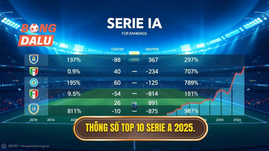 Thông số Top 10 Serie A 2025