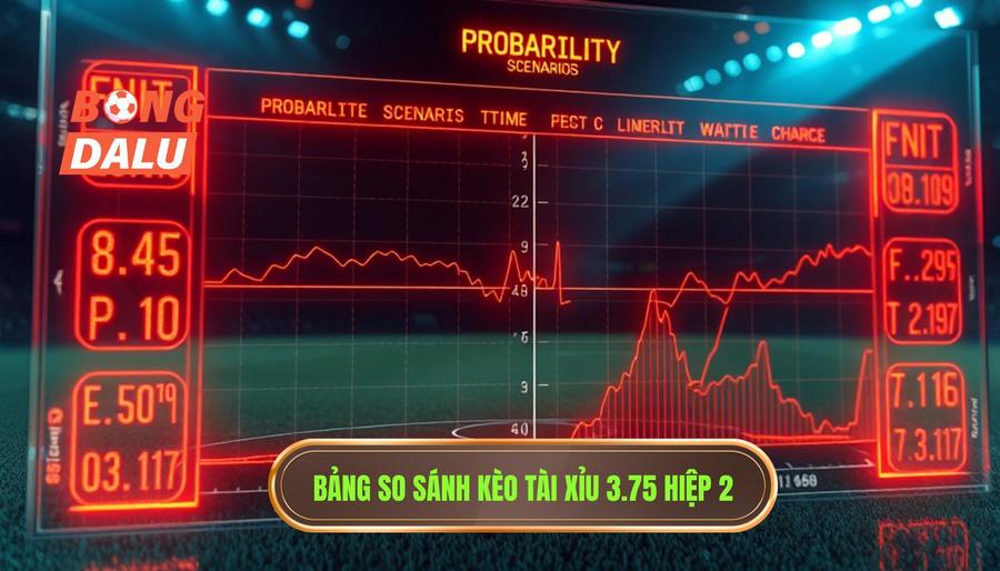 Bảng so sánh các kịch bản của kèo tài xỉu 3.75 hiệp 2